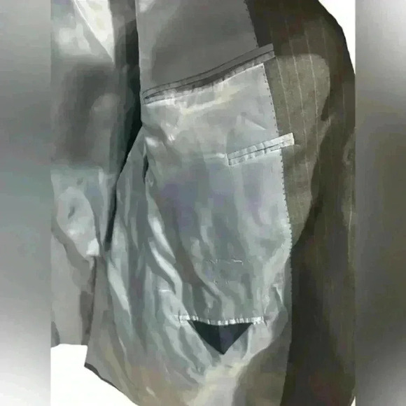 Peter Millar Sport Coat Mens Grey and Blue Pinstripe Union Made In Canada Jacket - Picture 6 of 11